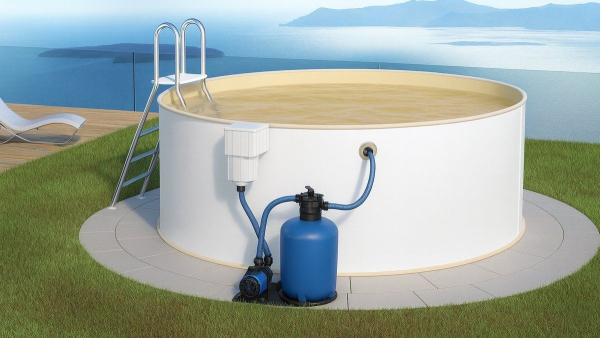 Stahlwandpool Rund Sand 3D SA